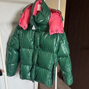 Moncler Green and Pink Puffer Jacket